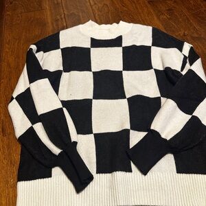 Black and White Checkered Sweater